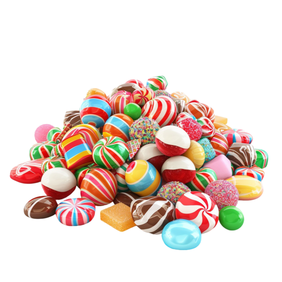 A Pile Of Colorful Candy On a Transparent Background png