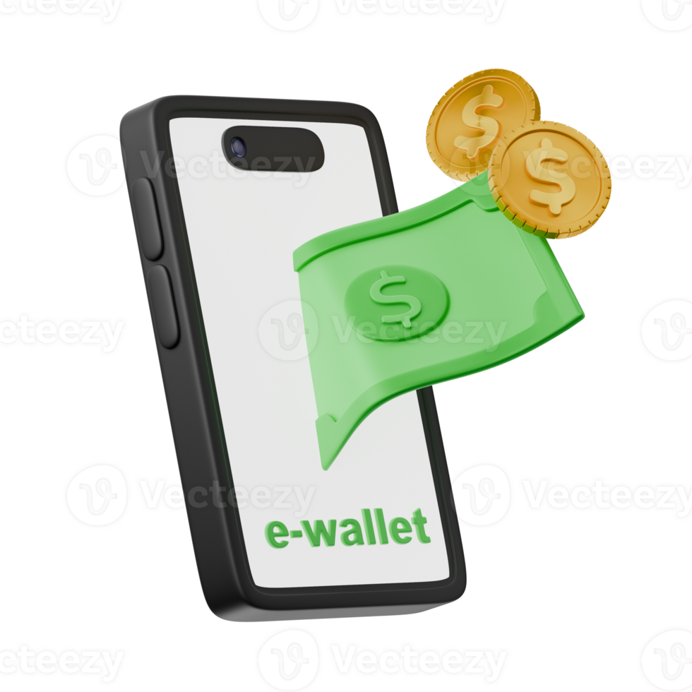 e-wallet electronic modern online money service app user interface finance theme isolated 3d icon illustration isolated png