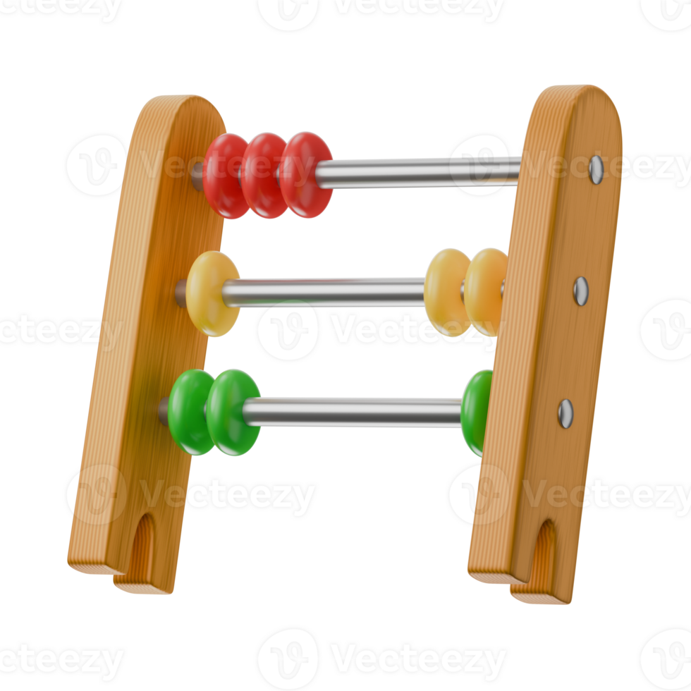 wooden abacus antique math lesson calculator children toy finance theme isolated 3d icon illustration isolated png