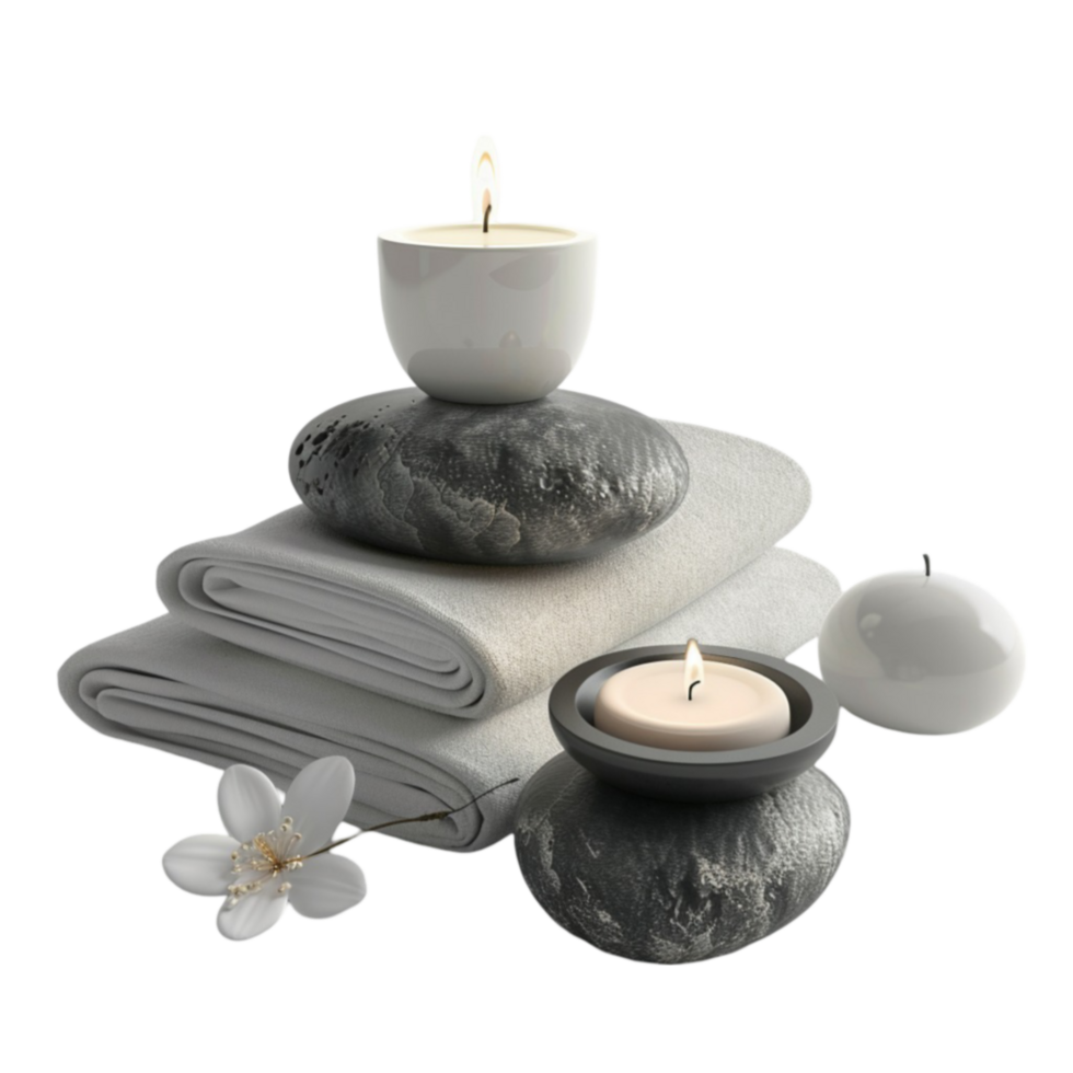 Genereted AI Transparent spa essentials on a clear surface png