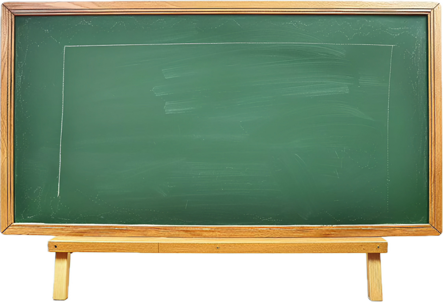 Empty Green Chalkboard with Wooden Frame. png