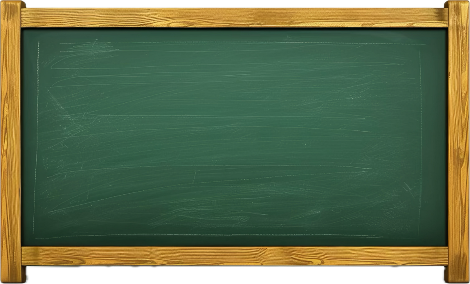 Empty Green Chalkboard with Wooden Frame. png