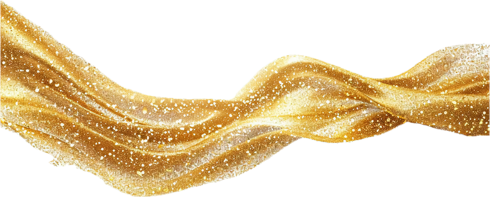 Golden Glittering Fabric Ribbon Swirl. png