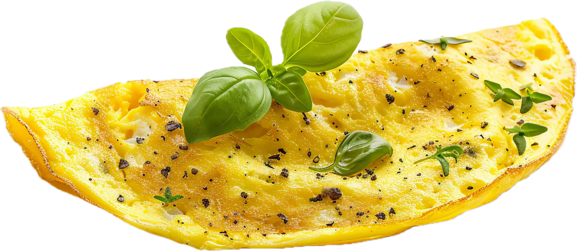 Cheese Omelette Garnished with Herbs. png