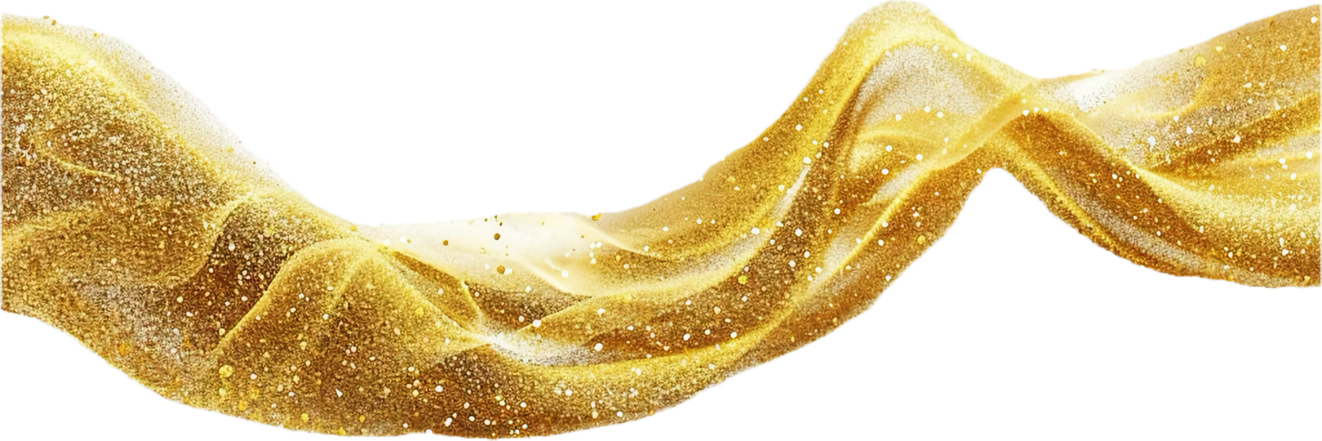 Golden Glittering Fabric Ribbon Swirl. png