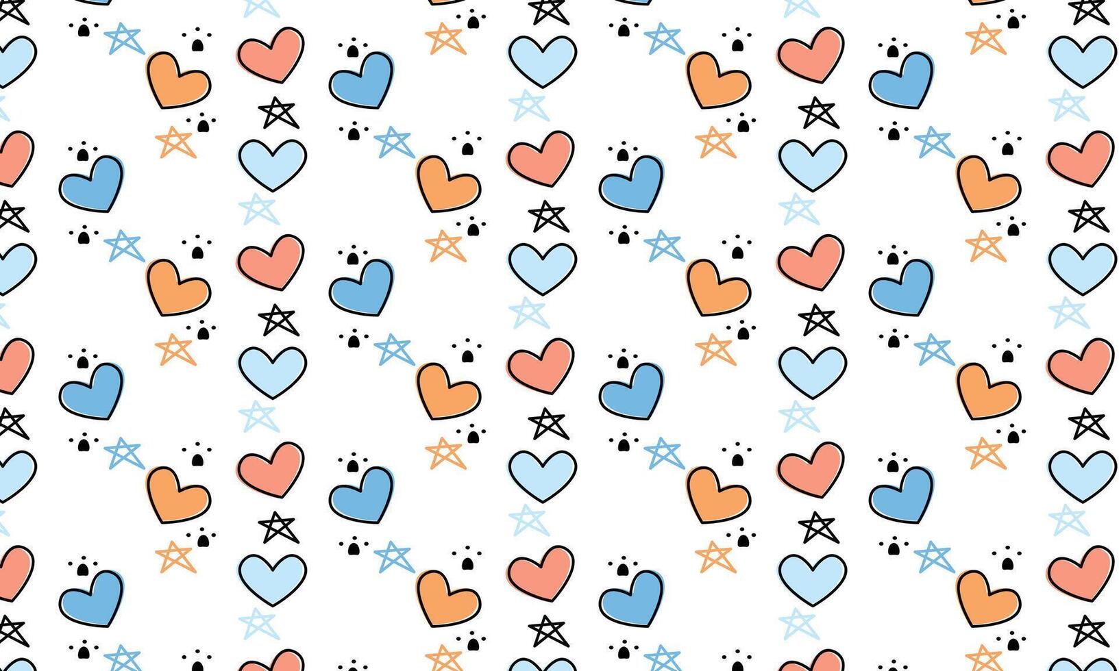 hand drawn love pattern on white background vector