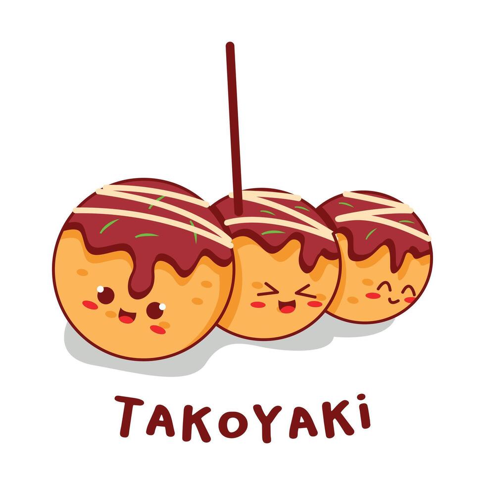 illustration of a traditional Japanese snack Takoyaki vector
