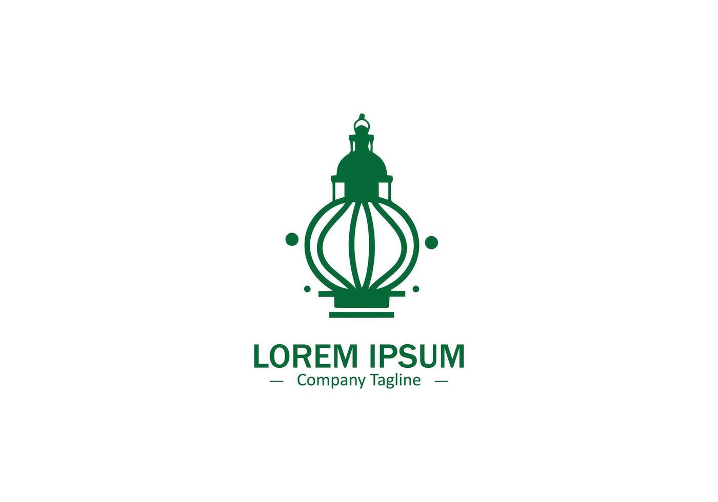 Islamic lantern design on white background. vector