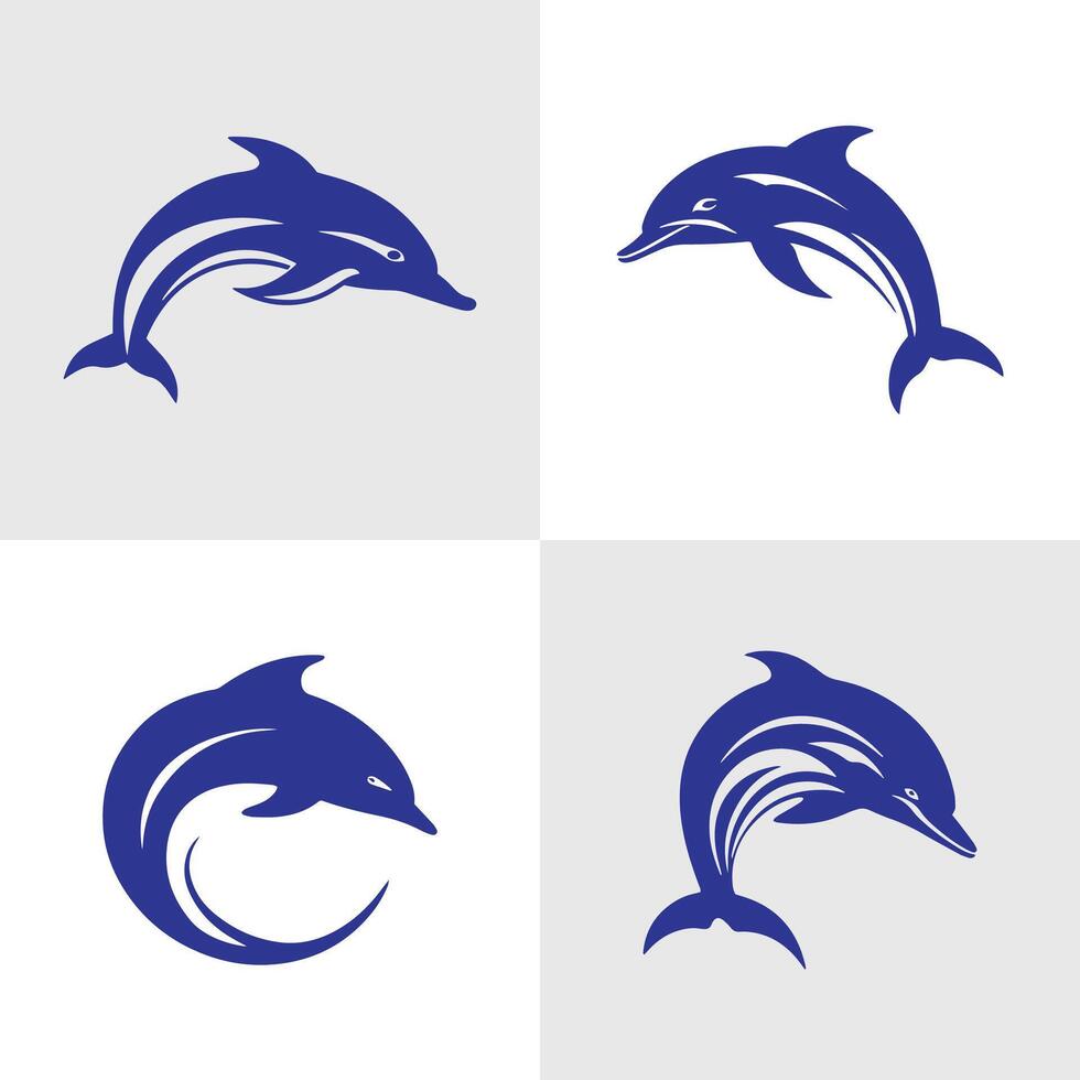 Set of Abstract Fish silhouette logo icons, with a white background for your company, the shark logo design ideas vector