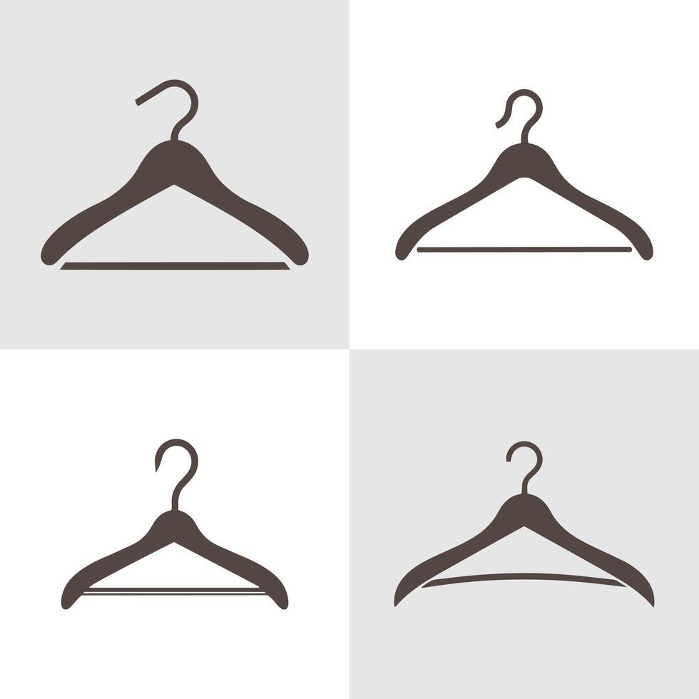 Set of Abstract Hanger silhouette logo icons, with a white background for your company, the clothes hangers logo design ideas vector