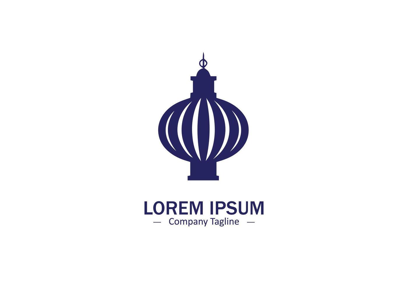 Islamic lantern blue icon on white background vector