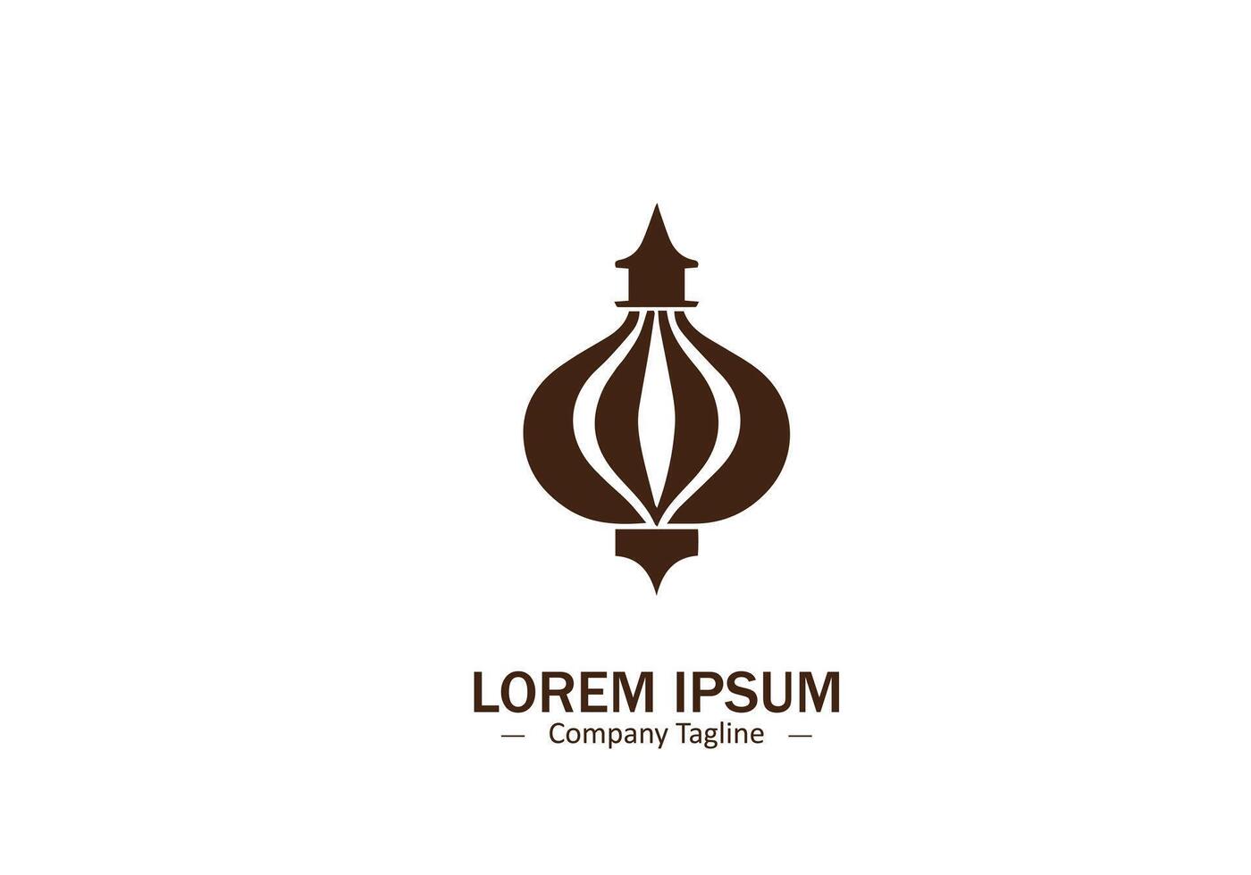 Islamic lantern lamp logo icon silhouette vector