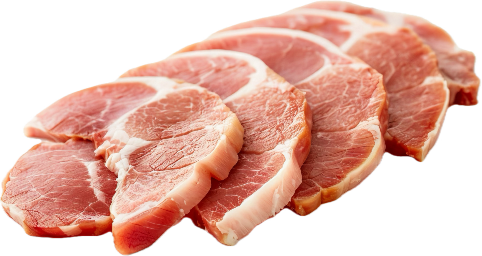 Raw Sliced Pork Neck Cuts. png