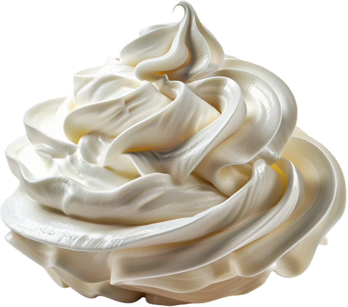 Close-up of Whipped Cream Swirl. png