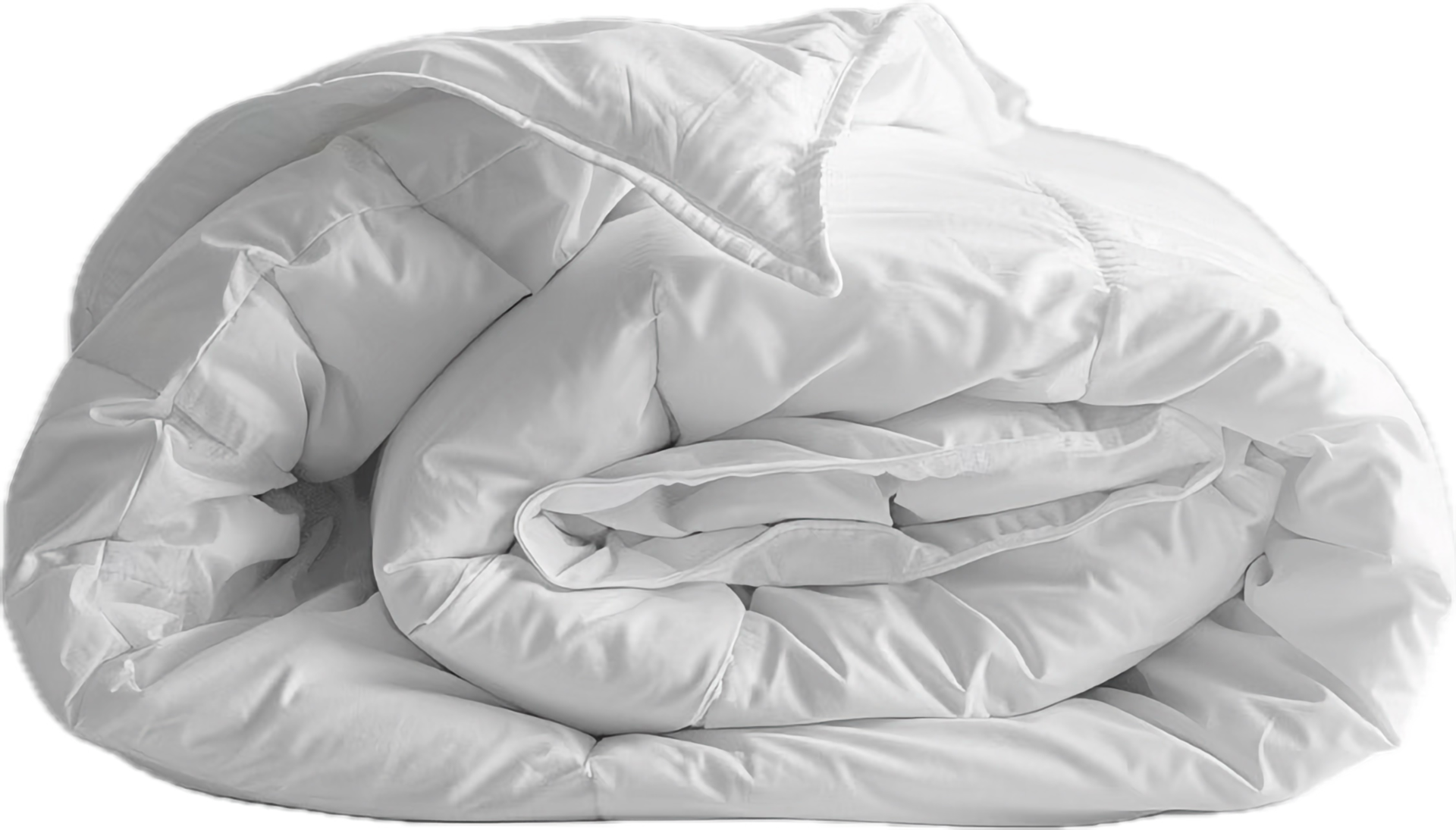 Rolled Up White Comforter for Bedding. 46543288 PNG