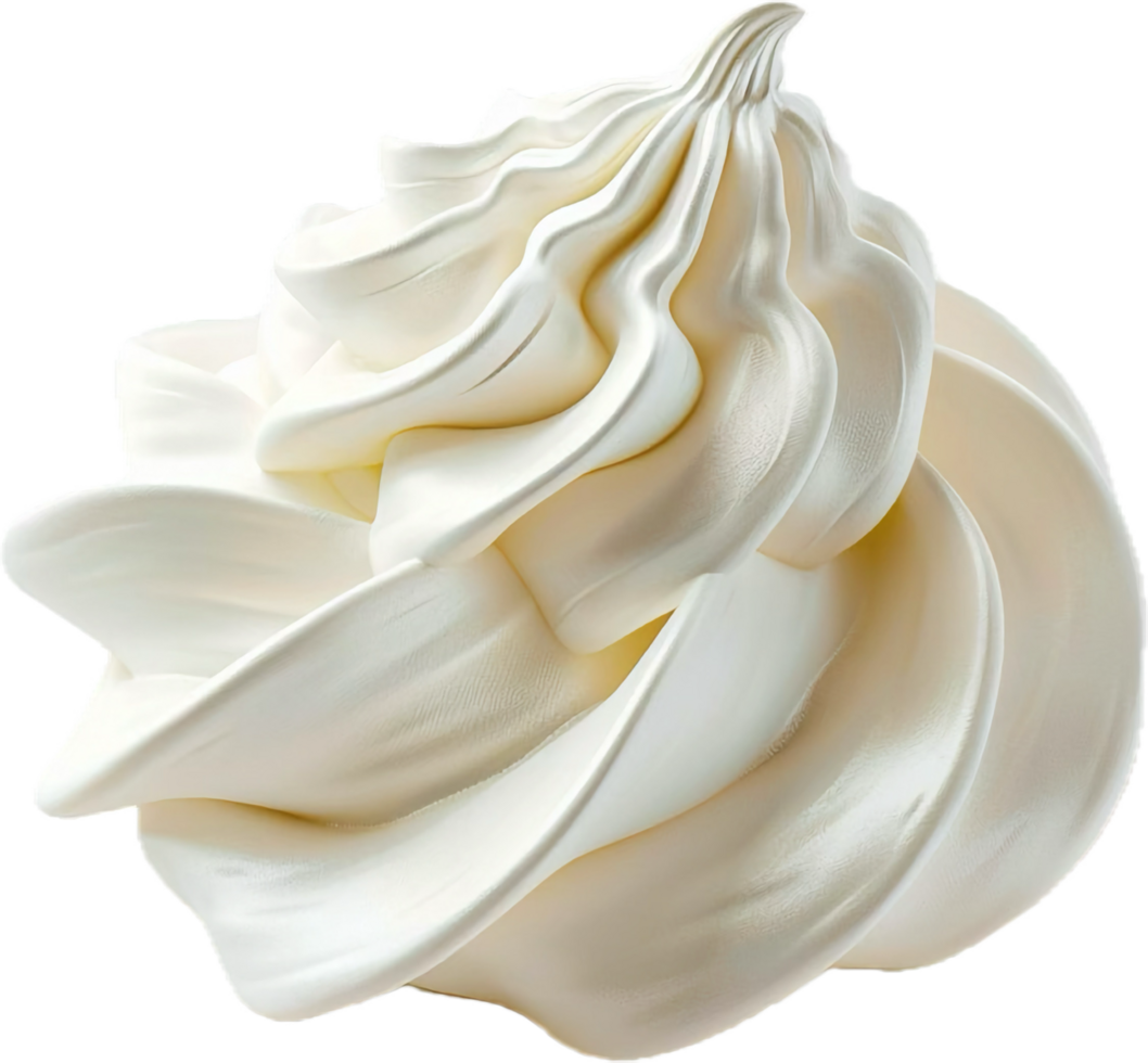Close-up of Whipped Cream Swirl. png