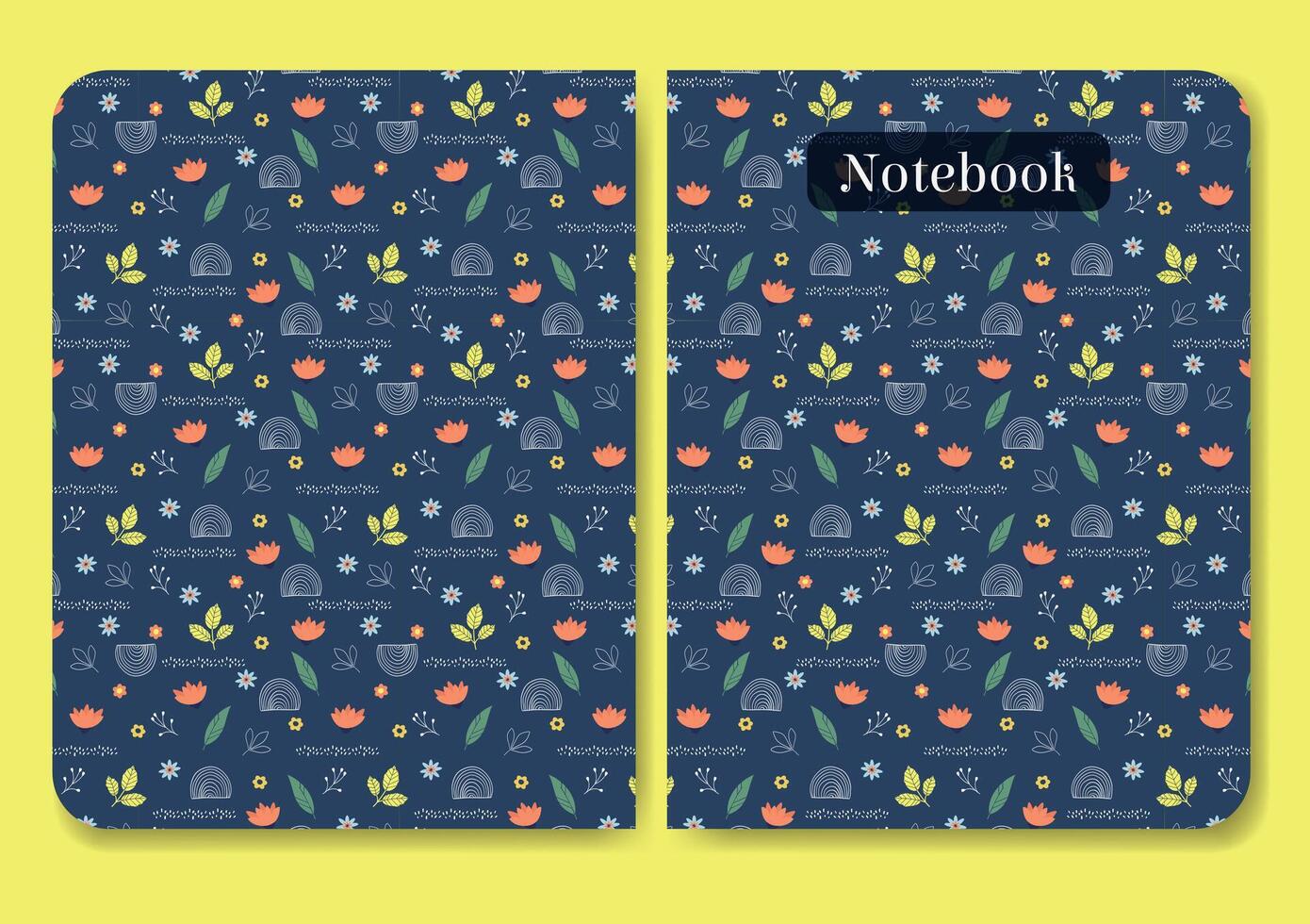 Notebook with springtime pattern. Cover page design aesthetic flourish artwork illustration. vector