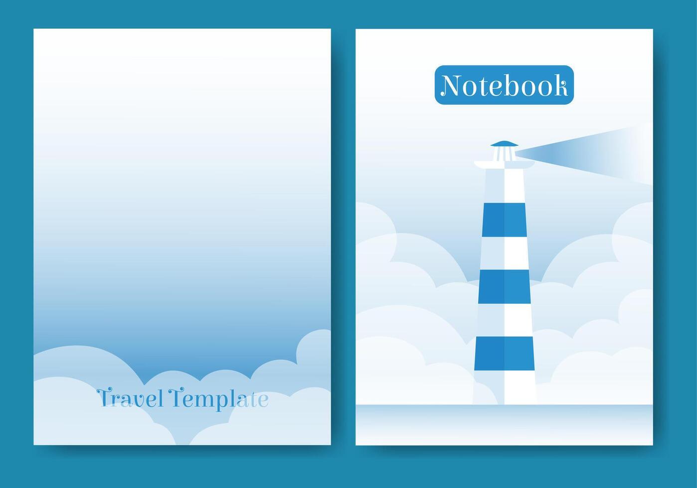 Notebook cover page nature illustration. Worksheet nautical landscape 2d cartoon art. vector