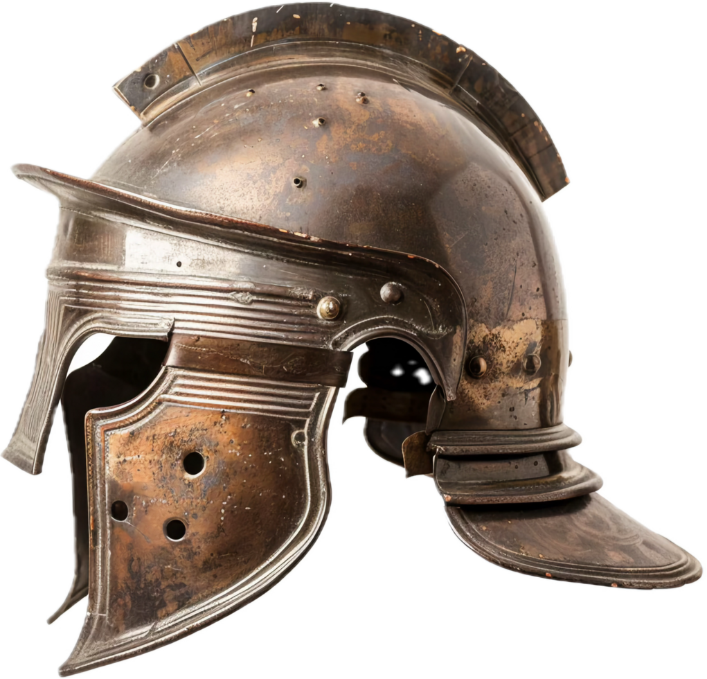 Ancient Roman Helmet with Red Plume. png