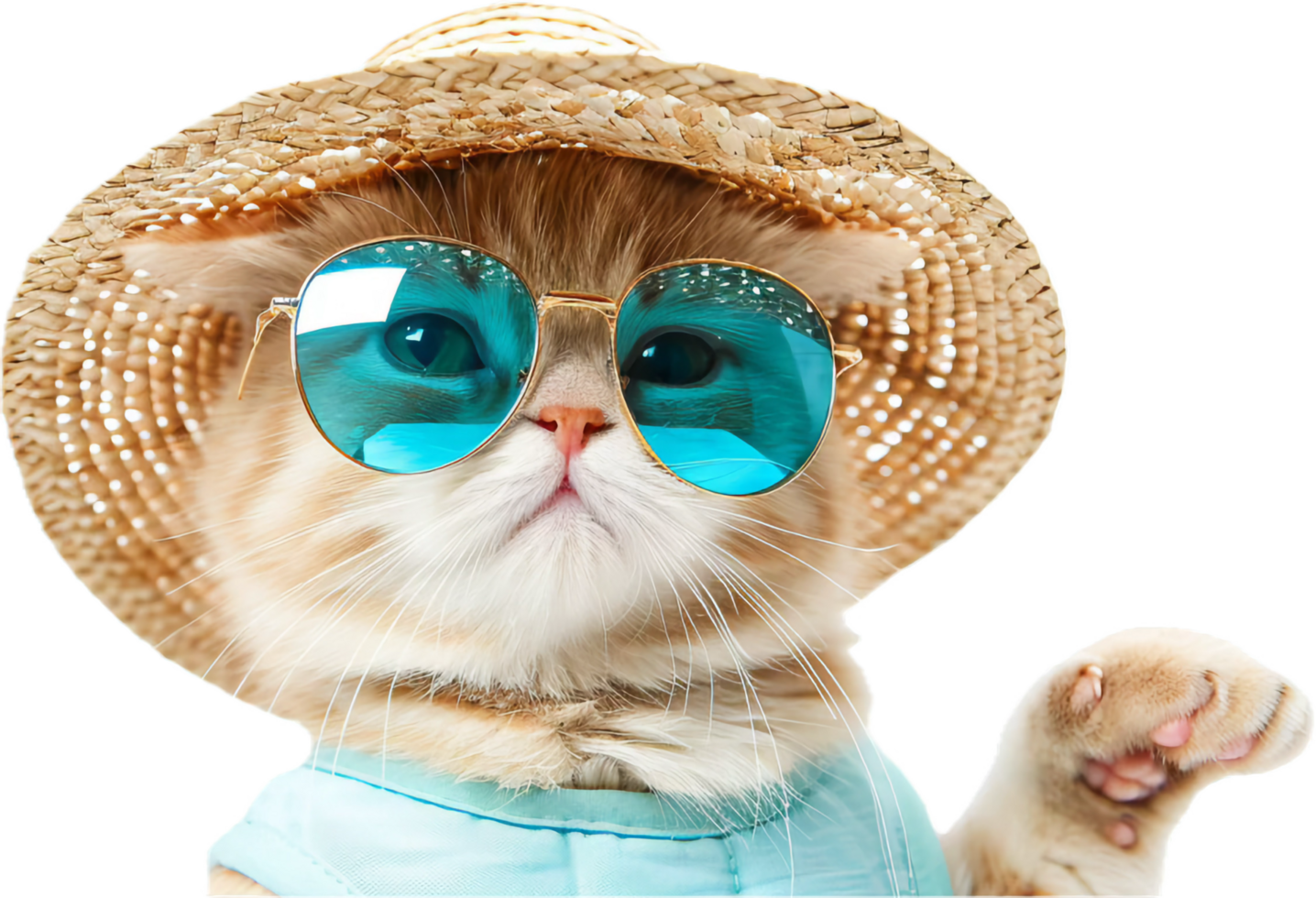 Cool Cat with Sunglasses and Flower Crown. png