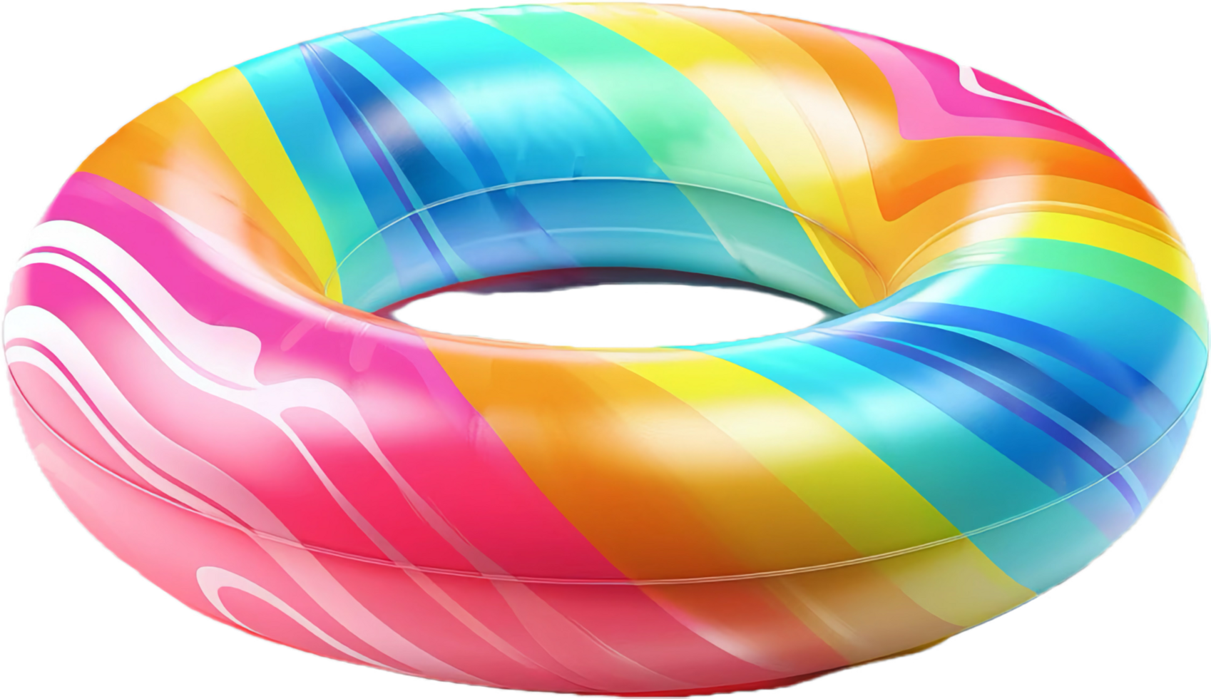 Colorful Inflatable Swim Ring for Pool Fun. png