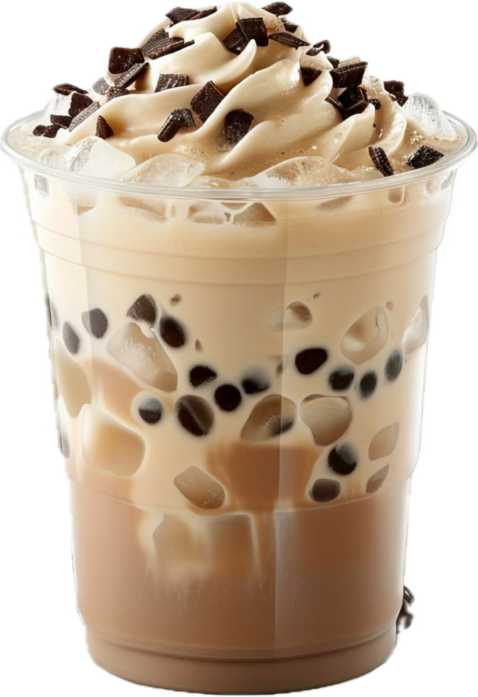 Iced Bubble Tea with Tapioca Pearls. png