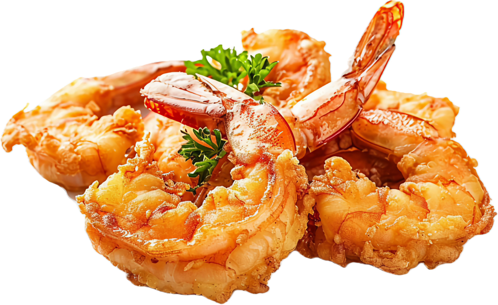 Crispy Fried Shrimp with Garnish. png