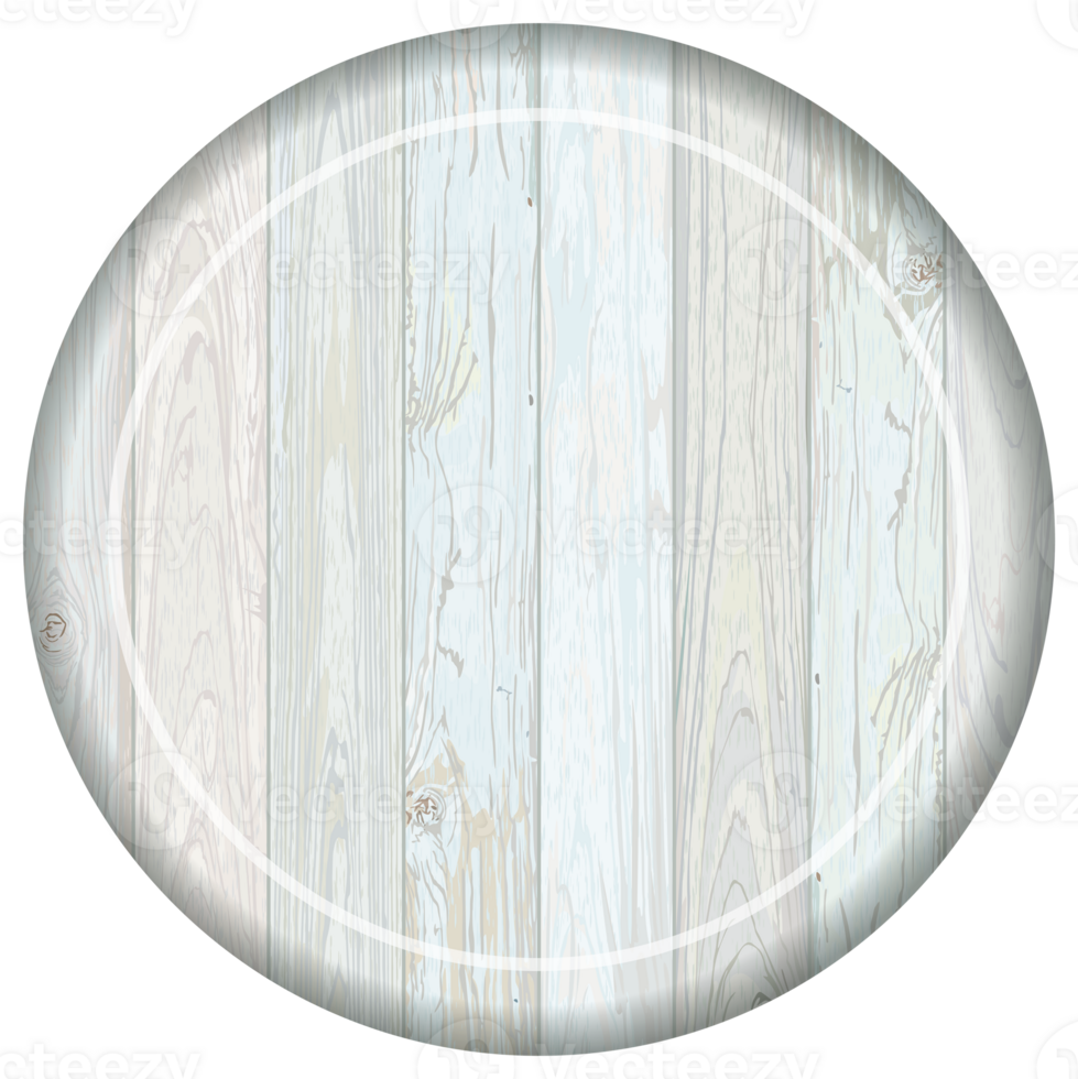 Circle wooden plank isolated turquoise blue colors painted fade condition graphic illustrated. Wooden texture pattern sign retro style template. png
