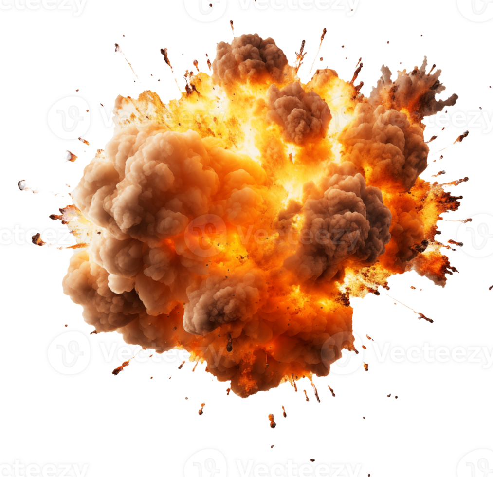 Bomb explosion on transparent background png
