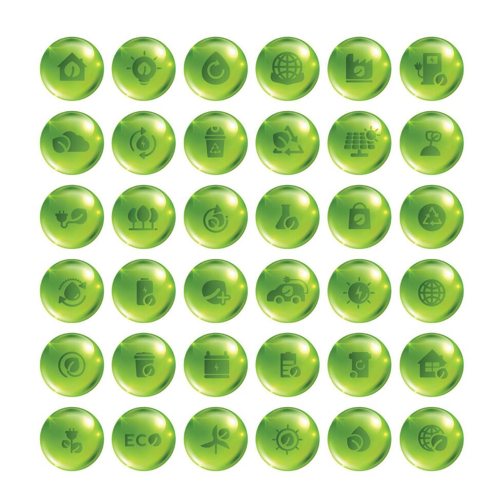 Eco or Ecology icons set. conservation saving support and solution. energy sign and symbol. environmental sustainability. design. vector