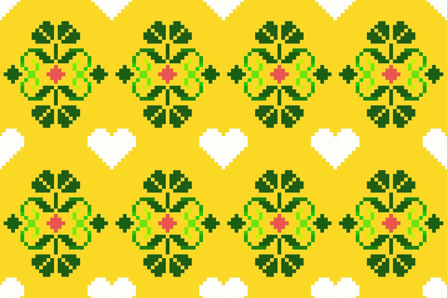 Pixel ethnic pattern oriental traditional. design fabric pattern textile African Indonesian Indian seamless Aztec style abstract illustration vector