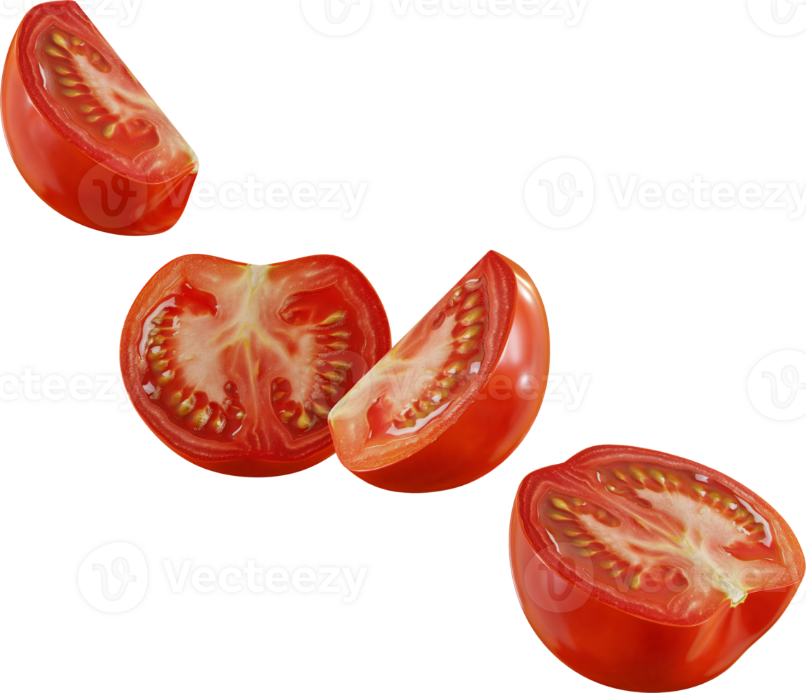 slices of raw red tomato png