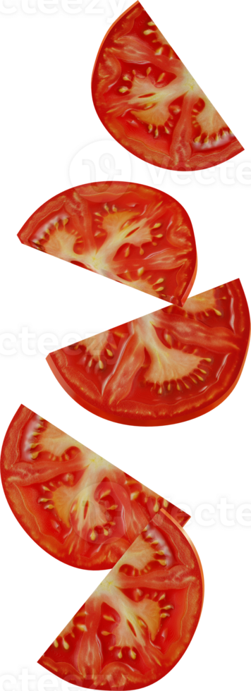 slices of raw red tomato png