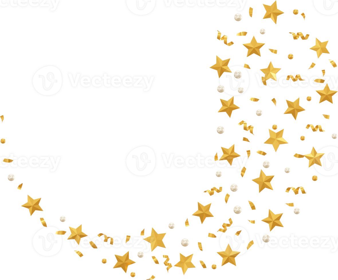 golden star confetti png