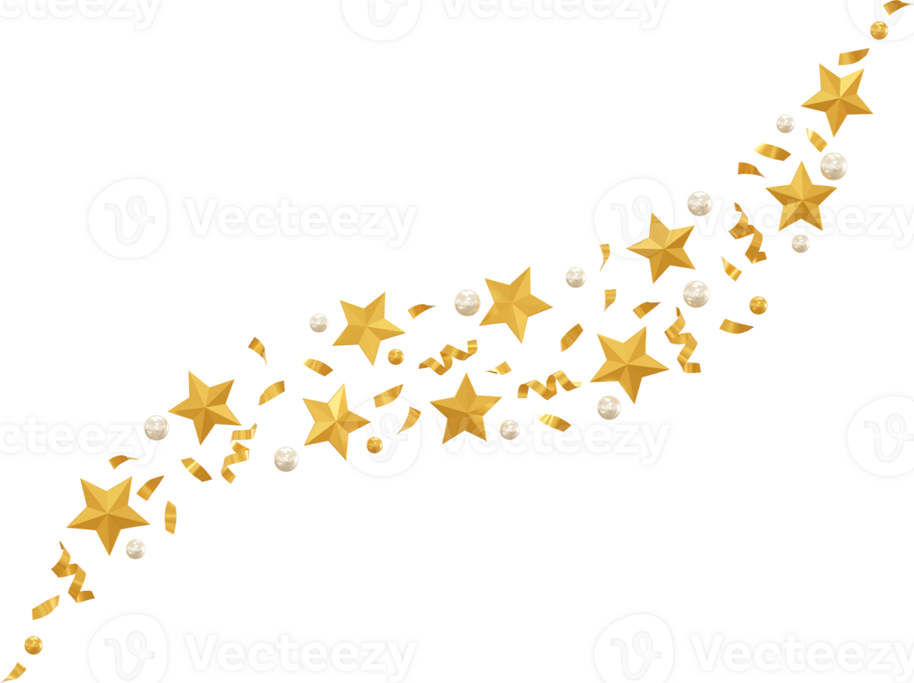 golden star confetti png