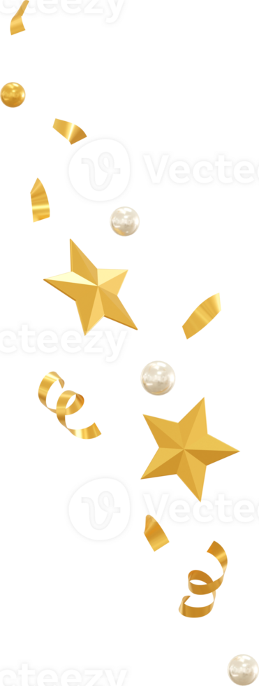 golden star confetti png