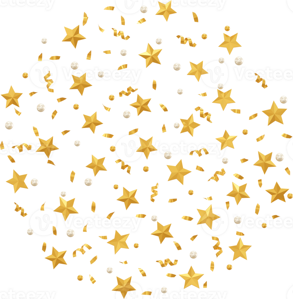 golden star confetti png