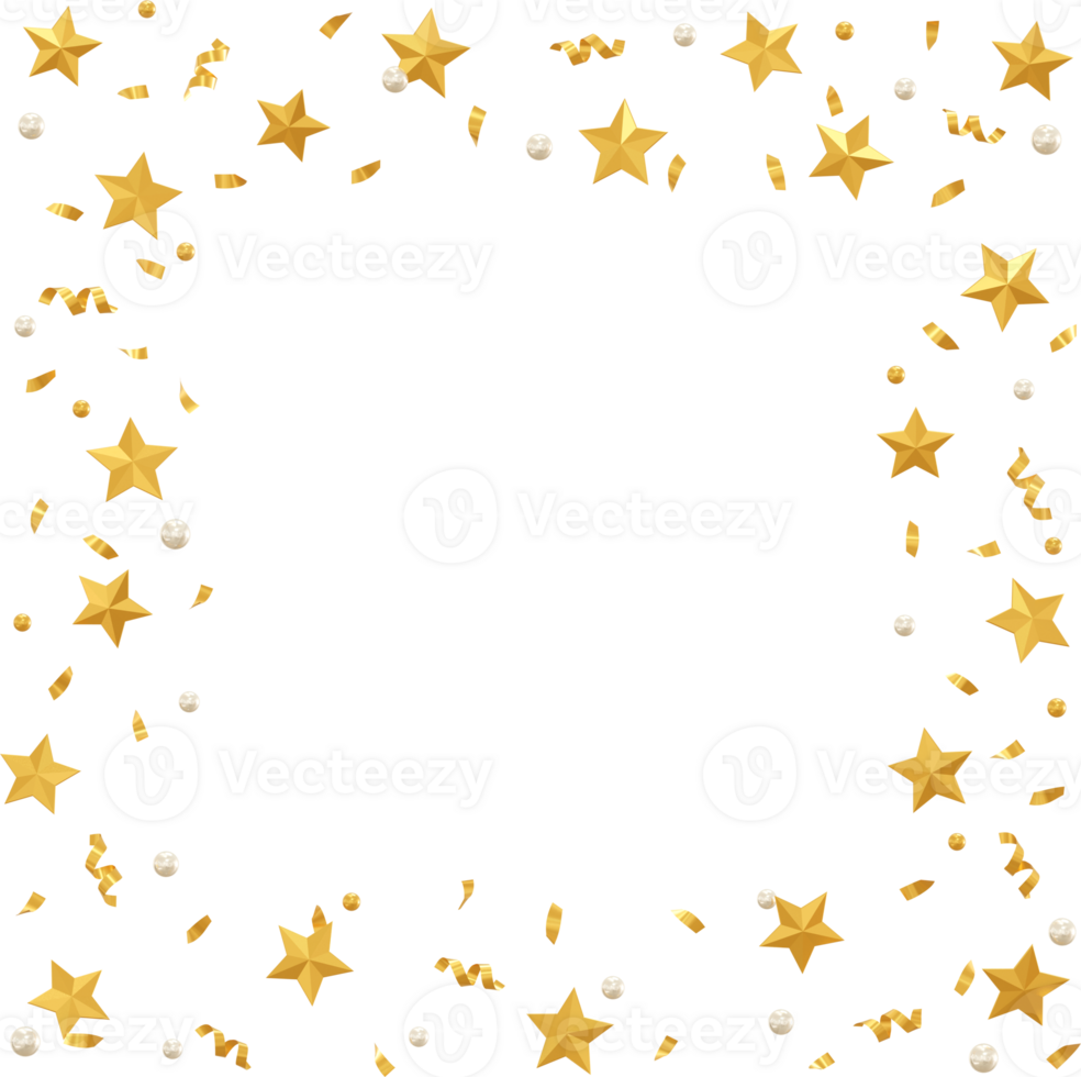 golden star confetti png