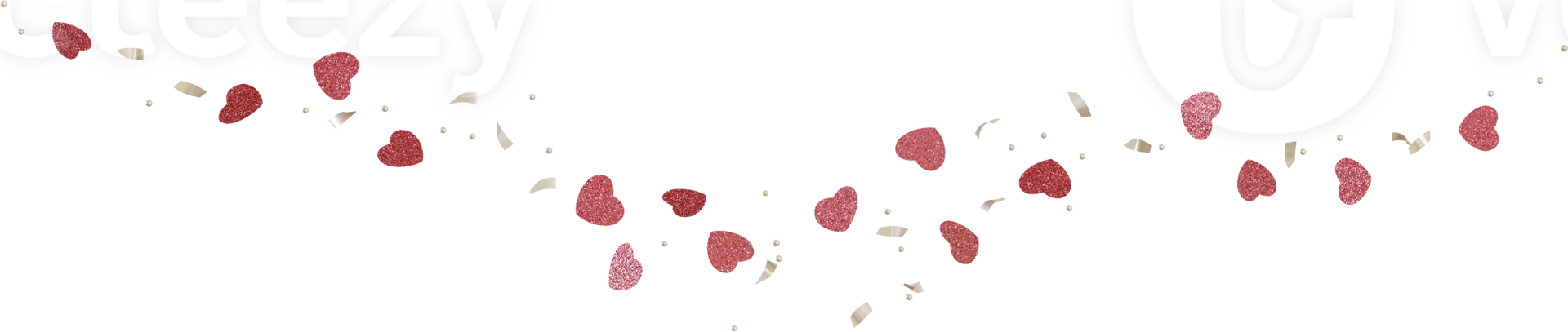 heart confetti valentines day png