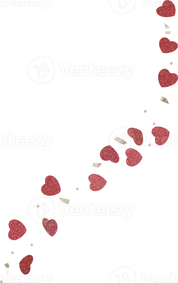 heart confetti valentines day png