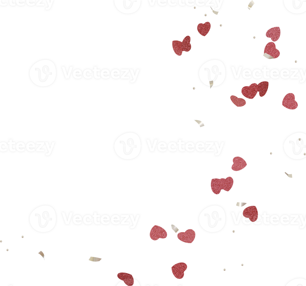 heart confetti valentines day png