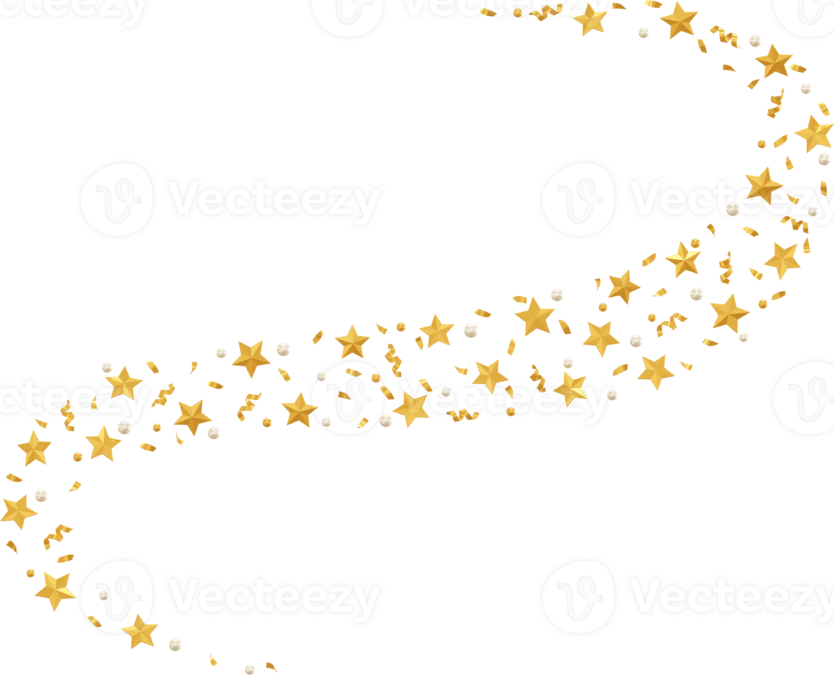 golden star confetti png