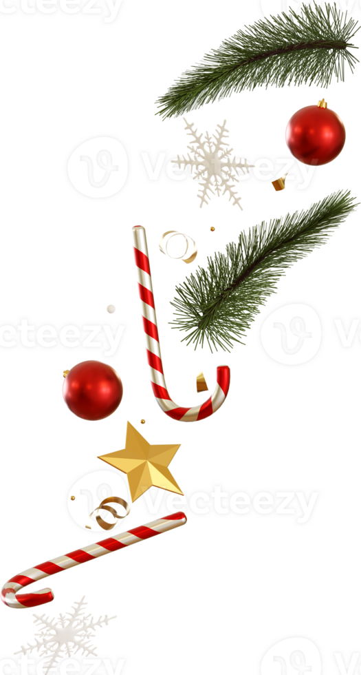 falling christmas ornament png