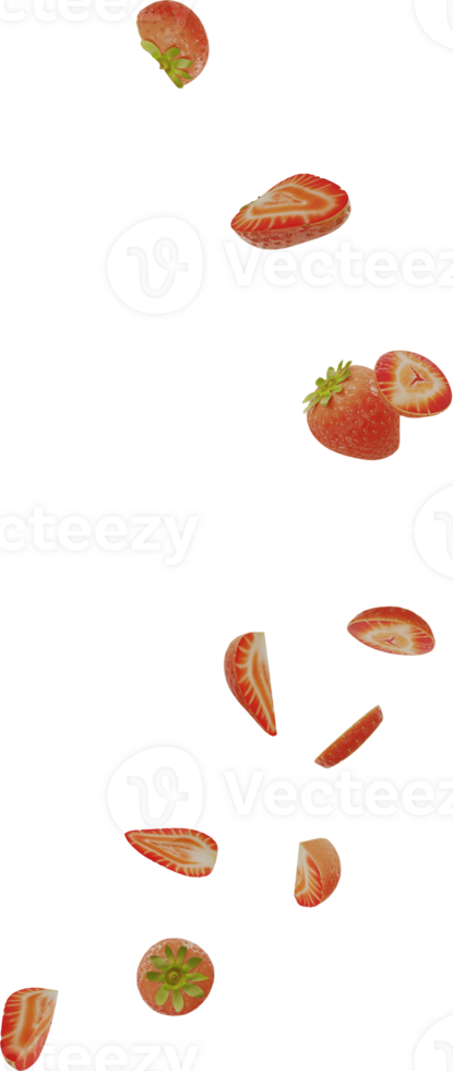 falling strawberry fruit png