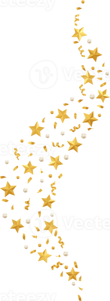 golden star confetti png