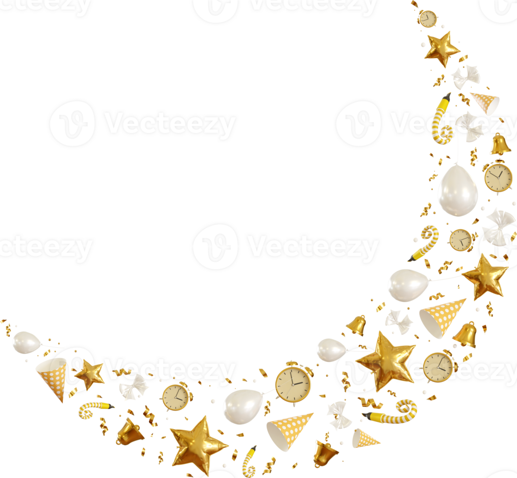 golden new year ornament png