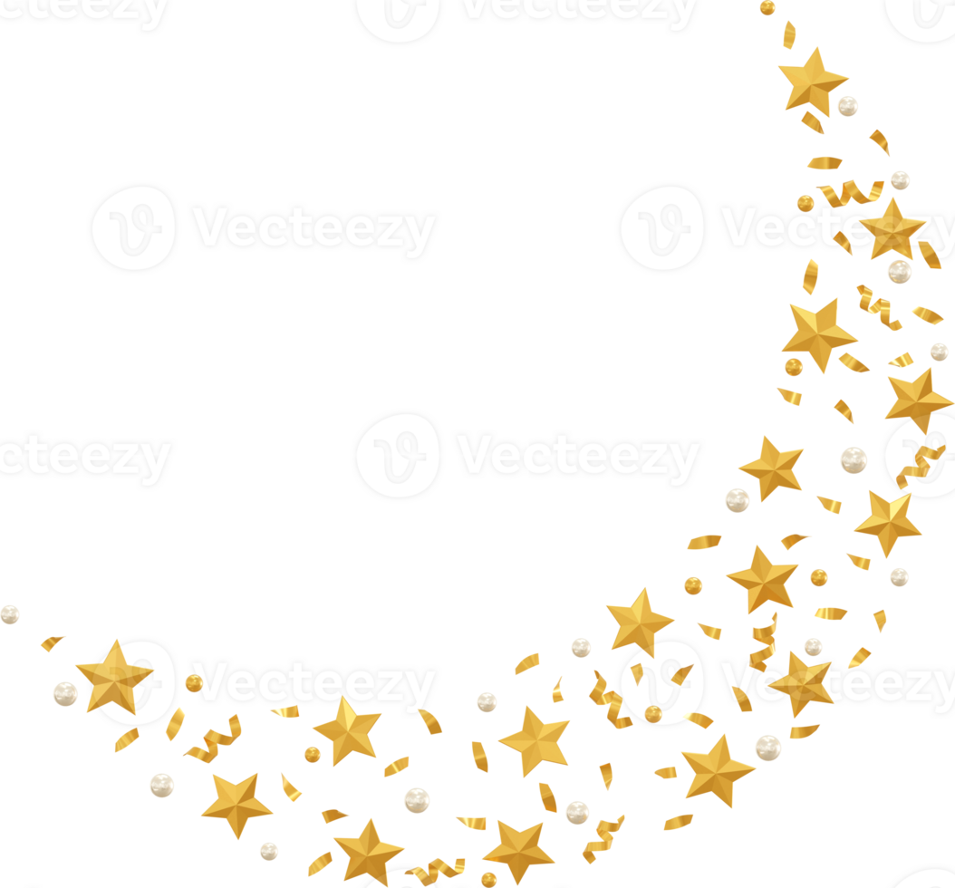golden star confetti png