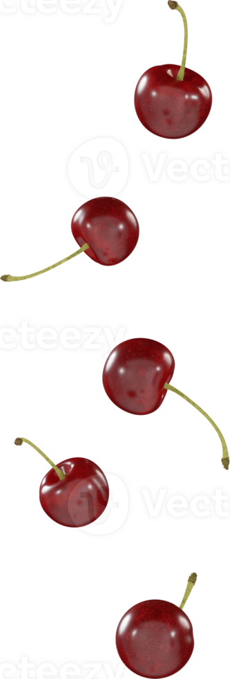 falling red cherry fruit png