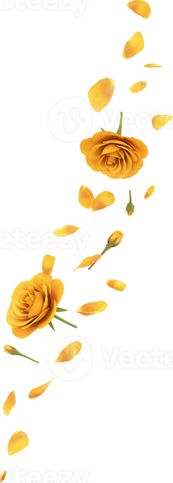 falling rose flower png