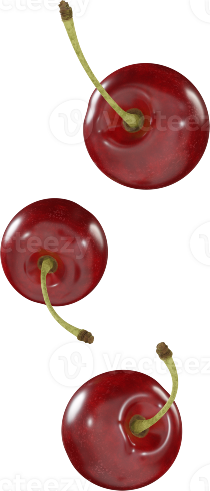 falling red cherry fruit png